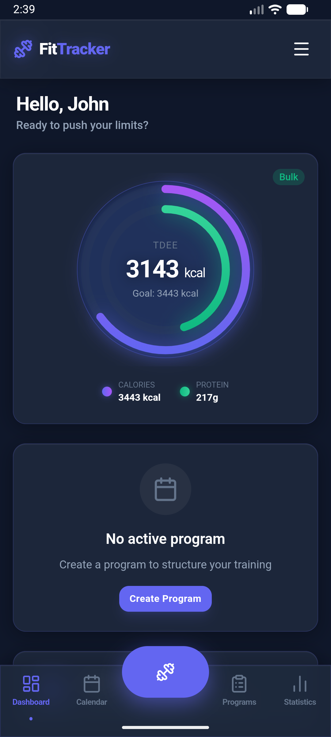 FitTracker Pro Dashboard